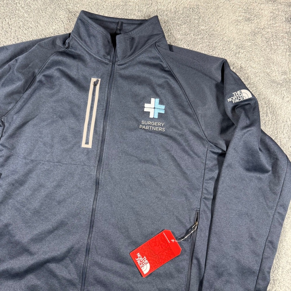 The North Face Canyon Flats Jacket‎ Full Zip Navy Heathered Zip Pocket SZ 2XL